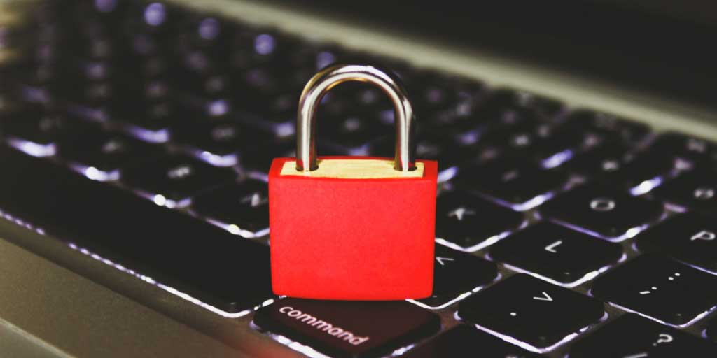 red lock on a computer keyboard