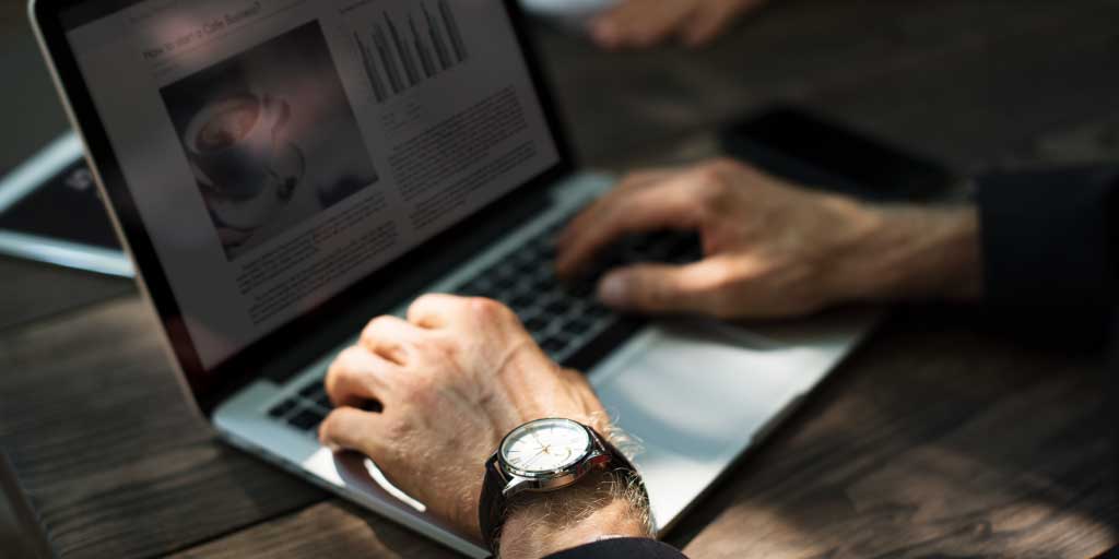 man working on a laptop